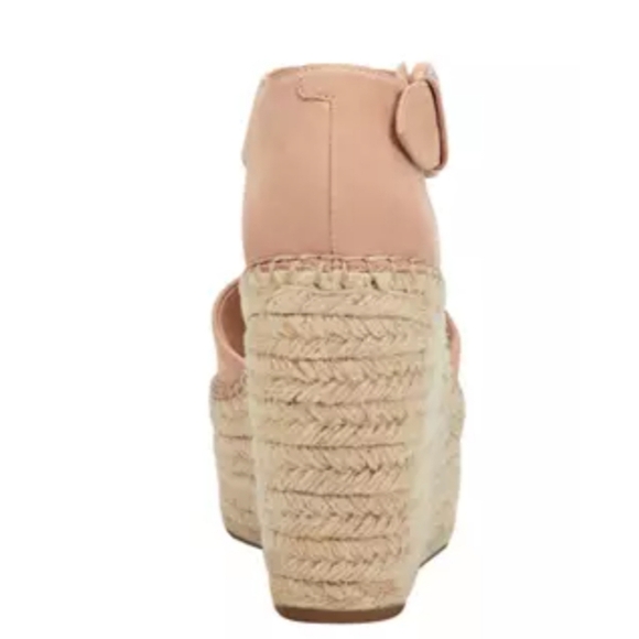 Marc Fisher Alida Pink Leather Platform Espadrille Wedge Sandal 7.5M - Picture 4 of 11